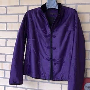 Shiatzy Chen Luxurious Eggplant Color Silk Jacket - 6